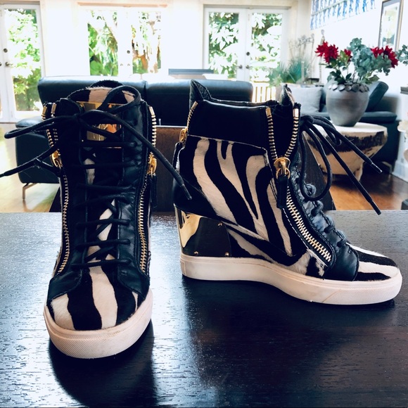 giuseppe zanotti high top wedge sneaker heels